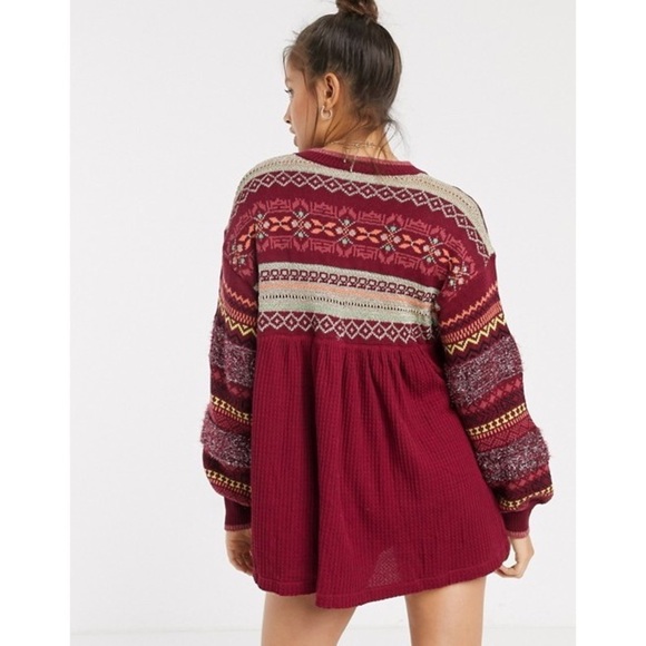 [Free People] Cabin Fever Pomegranate Sweater - Picture 2 of 12